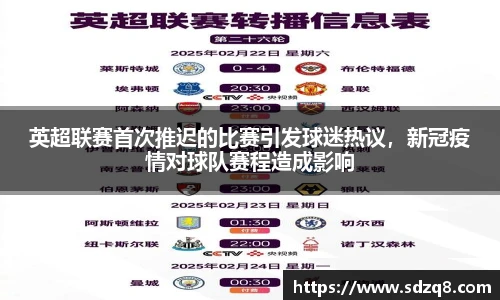 英超联赛首次推迟的比赛引发球迷热议，新冠疫情对球队赛程造成影响